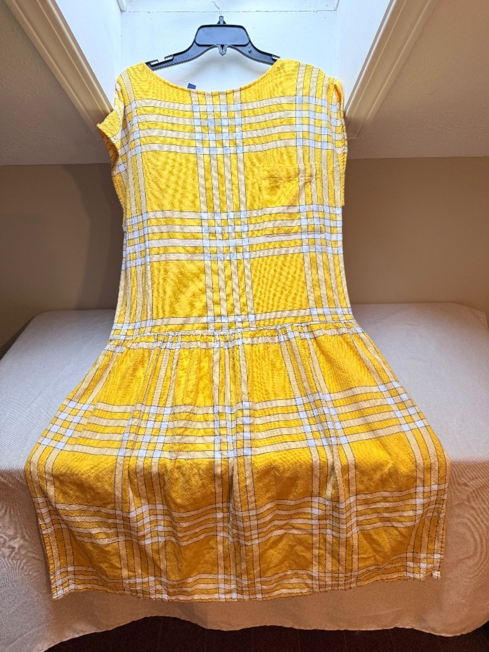 Vintage Late 80s Early 90s Esprit Plaid Drop Waist Dress Size Medium